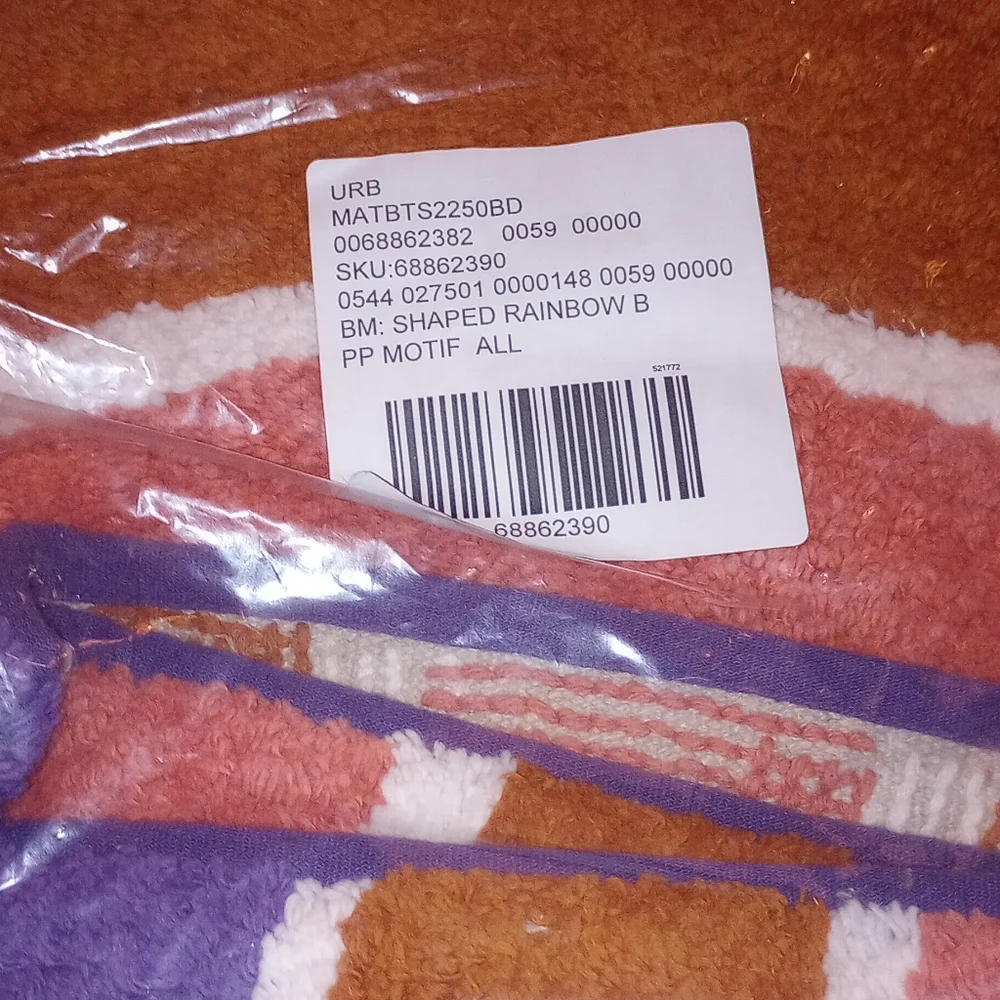 NWT UO Shaped Rainbow Bath Mat